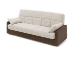sofá cama apertura de libro clic clac somier metalizado con láminas de madera colchón gomaespuma