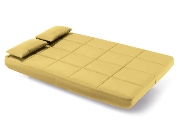sofá cama apertura de libro carla con somier de rejillas y colchón de gomaespuma tapizado diferentes colores